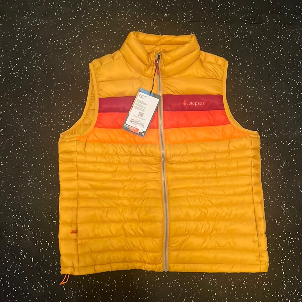 Cotopaxi Fuego Down Vest “Amber Stripes” women’s XL NWT - Picture 2 of 12